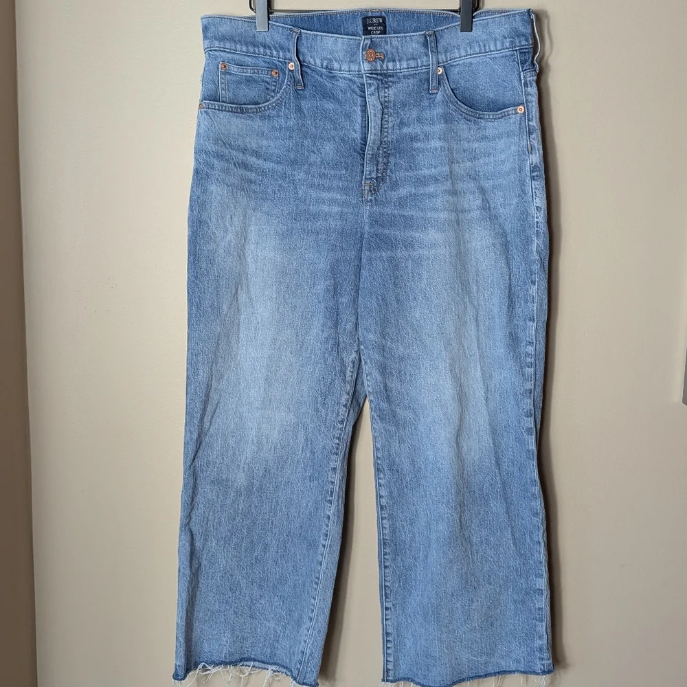 J Crew Wide Leg cropped jeans Size 33 - Picture 1 of 5